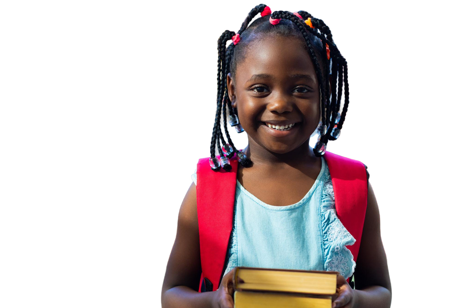 Student holding books